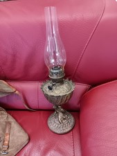 Lampe à pétrole en bronze et