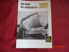 OLD ADVERTISING BROCHURE CRANE TRUCK ATLAS 3001