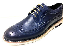 Nouveau Mocassin Bleu En Cuir Budapest Pour Hommes 40
