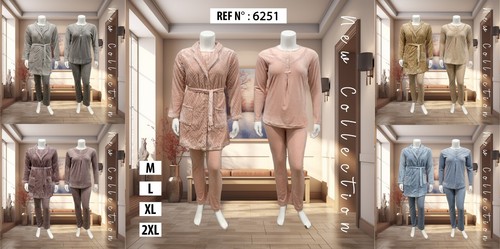 Ensemble pyjama long satin - pyjama,