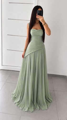 Robe longue cérémonie vert