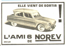 PUB MINIATURE VEHICLE " NOREV " AMI 6 " CITROEN " 1962