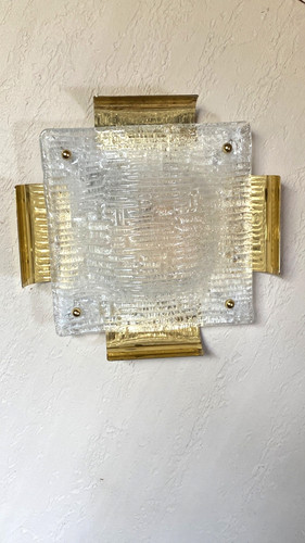Ancienne applique verre bombe - verre,