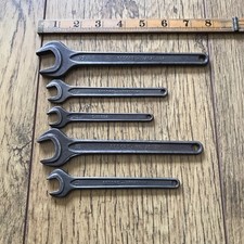 5 Vintage Gedore No.895 one ended  Spanners AF Whitworth Metric. 