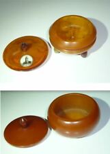 2X VINTAGE DDR ART DECO AMBER BAKELITE CATALIN SMALL JEWELRY BOXES RARE