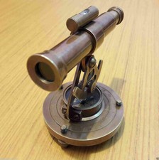 Handmade Brass Alidade Telescope With Compass Nautical Collectible Instruments
