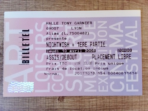 Billet concert nightwish - billet,