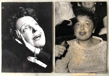 2 1960s PHOTO EDITH PIAF Vintage Print 1/5 & 5/5 Agency Stamp