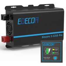 EDECOA Convertisseur 12V 220V Pur Sinus Transformateur Inverter Onduleur 1200W