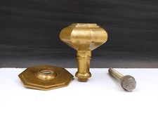Antique Large Bronze Octagonal Entrance Door Handle, Center Knob