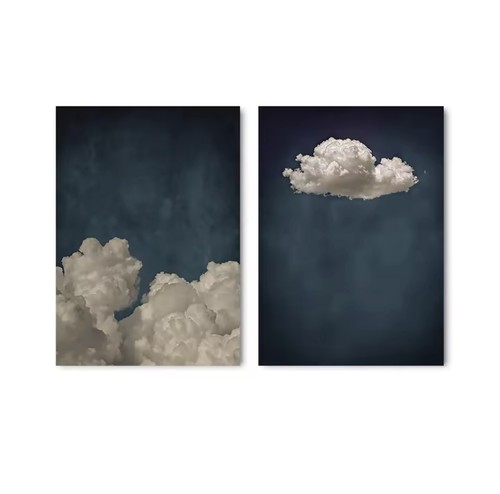 Duo tableaux nuages bleu - tableaux,