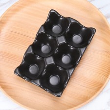 6 grilles Hauteur d'oeuf Céramique antidérapante Box d'oeuf réfrigérateur Black.
