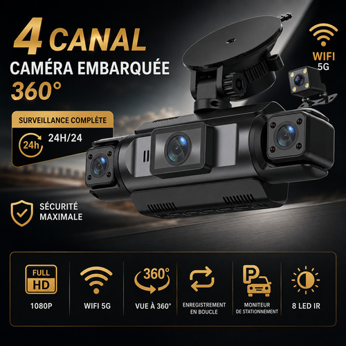 Dashcam caméras 360 wifi - 4,