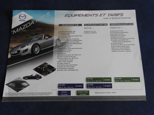 Catalogue feuillet mazda 5 - catalogue, mx-5