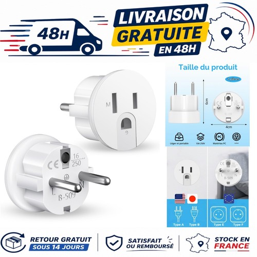 Adaptateur prise usa - prise,