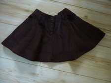 Jupe évavsée corolle Fille 4 ans Okaidi coton marron 2 poches  TBE