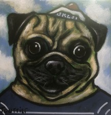 Tableau Portrait Chien Carlin
