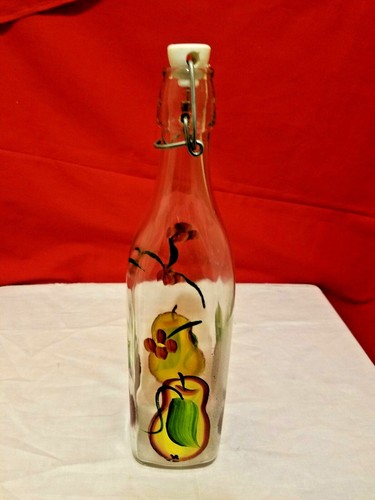 Hand painted wine bottle - painted,