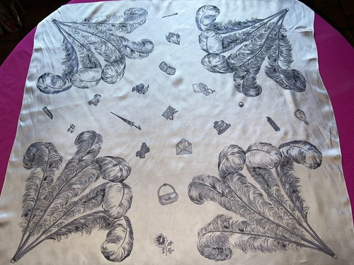 Ancien foulard satin - , soie