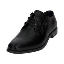 Bugatti Chaussures À Lacets Pour Hommes En Cuir Noir AFY02