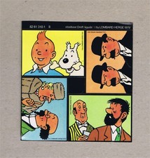TINTIN / KUIFJE / Hergé  Planche de 4 AUTOCOLLANTS  DREFT liquide vloiebaar 1979
