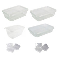 MICROWAVE REUSABLE FOOD CONTAINERS AND LIDS  PLASTIC FOOD SAFE ANY SIZE