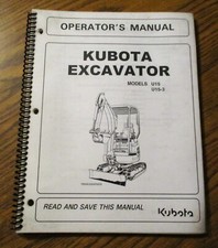 Kubota U15 & U15-3 Mini Excavator Operator's Owners Maintenance Manual 2006 OEM
