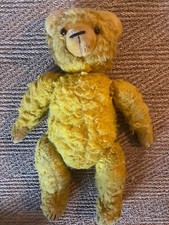 Vintage BEAR, PLUSH mohair, circa 1920, ANTIQUE TOY, straw padded, 60cm