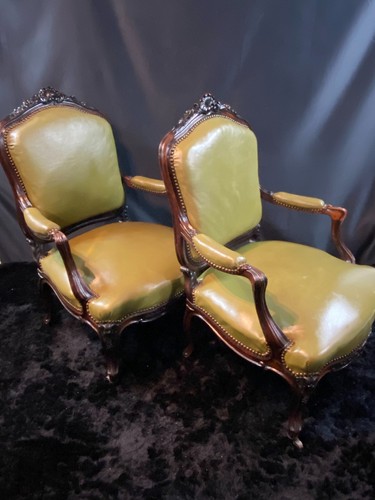 Paire larges fauteuils - de, xixe