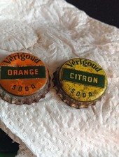2 Ancienne Capsules soda  verigoud orange citron intérieur Liège