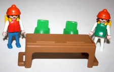 PLAYMOBIL VINTAGE 3522 BANC CHAISES VERTES ENFANTS CARTABLES SALLE CLASSE ECOLE