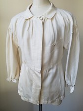 DONNA KARAN Women's  Vintage Canape Beige Jacket  Cotton Button Up SZ8