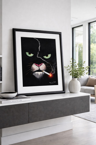 Tableau chat noir - 👉,