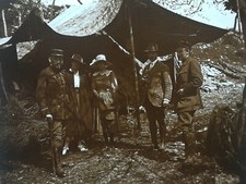 UA038 Positive Stereo Glass Plate BE circa 1910 Military Character Tent Drill