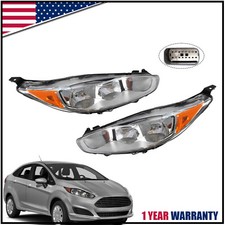For 2014-2019 Ford Fiesta S ST SE Hatchback Halogen Headlights W/Bulbs Chrome