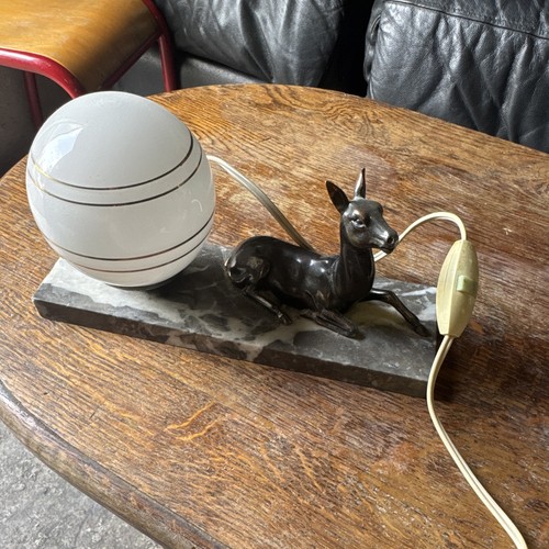 Lampe table vintage noire - de,