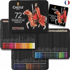 Castle Art Supplies Set de 72 Crayons Aquarelles| Pigments Intenses pour