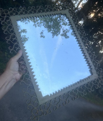 Miroir fer forgé ancien - fer,