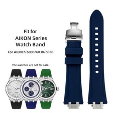 For Maurice Lacroix Aikon AI6008 AI6038 AI6058 Silicone Watch Strap Rubber Band