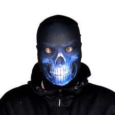 Masque De Visage En Tissu Effrayant Du Faucheur Bleu Pour Halloween FS081