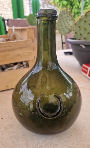 Ancienne bouteille oignon fer - bouteille,