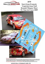 DECALS 1/43 REF 2879 Renault Mégane Maxi Succi Rallye Tour de Corse 2009