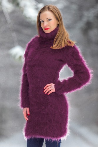 Purple longhair mohair dress