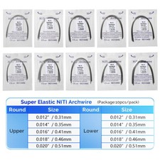 Dental Ortho Supper Elastic Niti Round Arch Wire 012/0.14/0.16/ 0.18/0.20