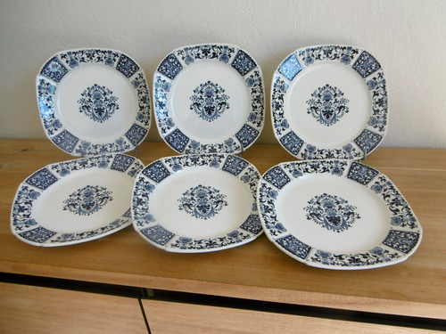 Six assiettes plates faience - assiettes,
