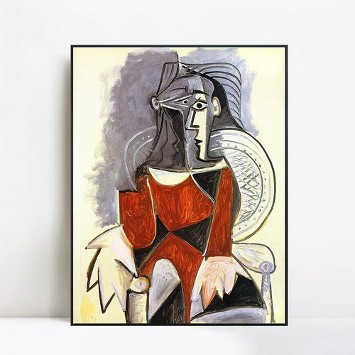 Framed art 1960 femme assise - art,