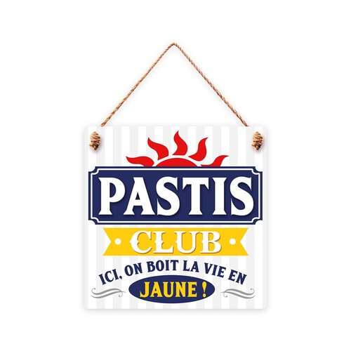 Plaque pastis club bois - plaque,