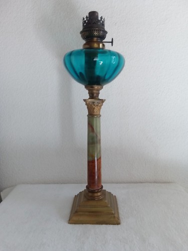 Lampe petrole onyx socle en - a,