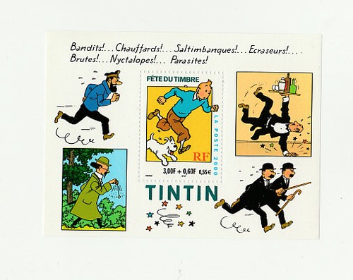 Timbre stamp tintin fête - tintin,