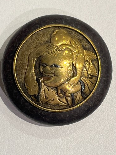 Netsuke kagamibuta plaque - , et